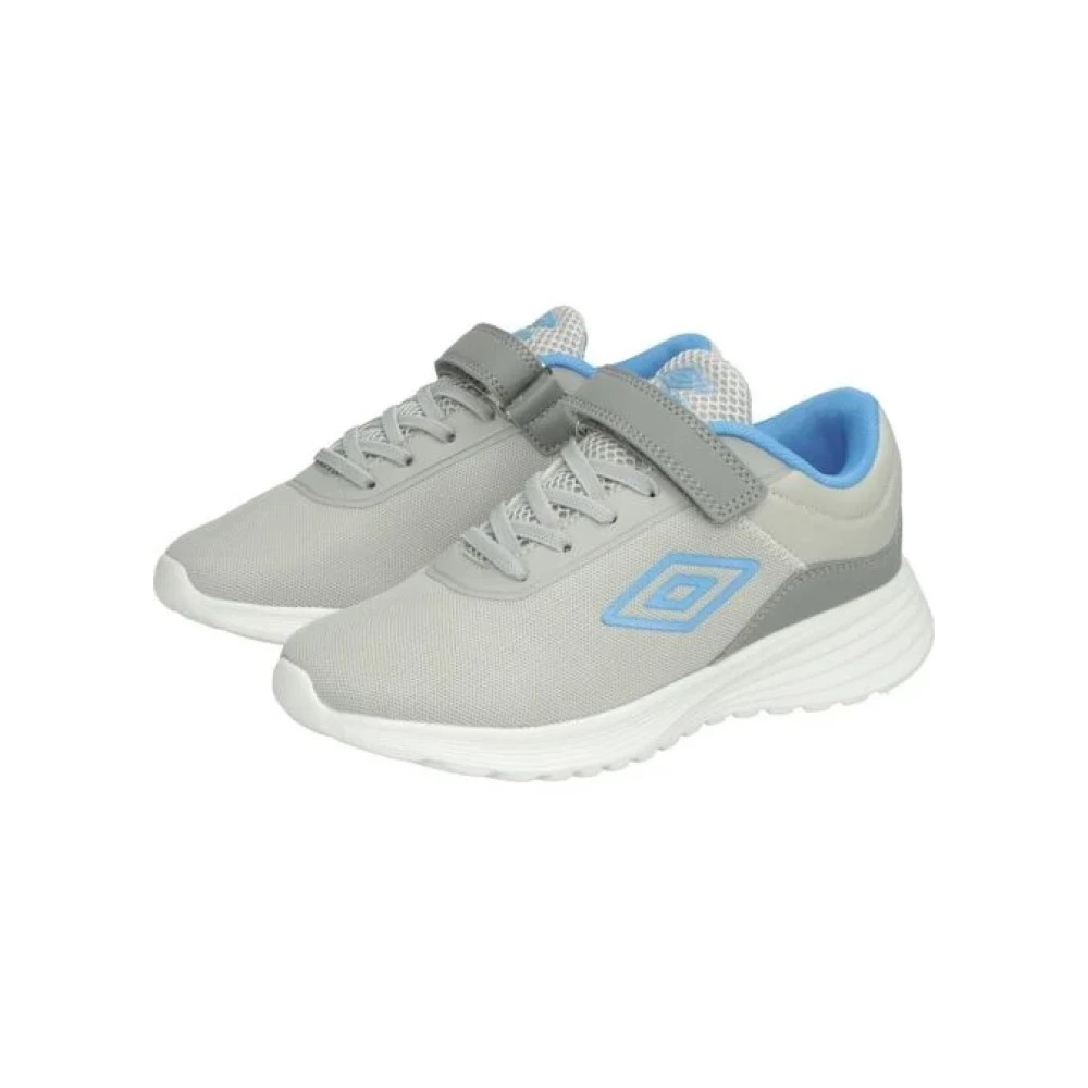 Кроссовки детские для мальчика текстильные Umbro серые светло голубые на липучке